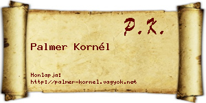 Palmer Kornél névjegykártya